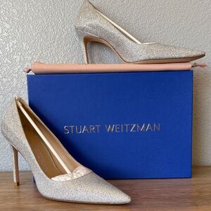 Stuart Weitzman Glittering Silver Heels